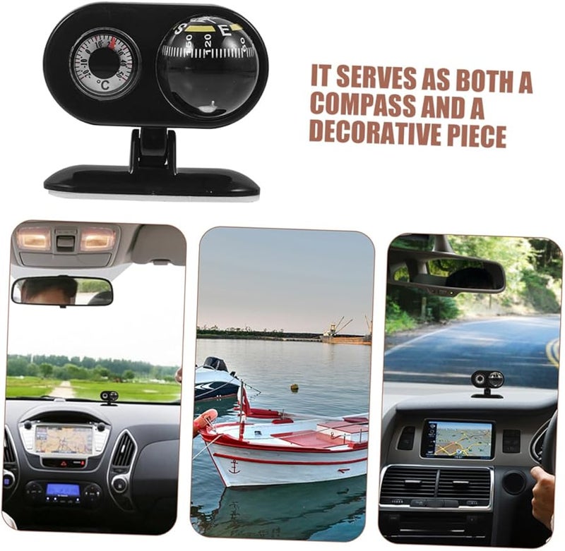 2Pcs Car Compass Thermometer Ball Dashboard Mount for Truck Boat Marine Outdoor Use - Image 3